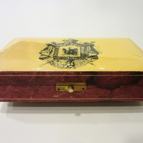 Made In Italy Eagle Crest Italian Jewelry Box Coat of Arm Medallion